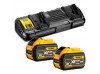Зарядний пристрій та 2 акумулятори XR FLEXVOLT DCB547 9Ач DeWALT DCB132X2