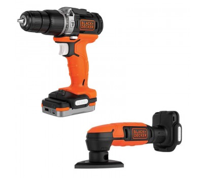 Набір із двох акумуляторних електроінструментів BLACK+DECKER BDCK121S1S