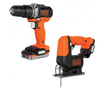 Набір із двох акумуляторних електроінструментів BLACK+DECKER BDCK122S1S