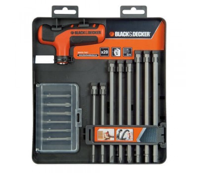 Набір біт із 20-ти предметів BLACK+DECKER BDHT0-71627