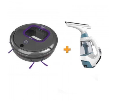 Робот-пилосос + подарунок пилосос для миття вікон BLACK+DECKER RVA420BP+WW100 Робот-пилосос + подарунок пилосос для миття вікон BLACK+DECKER RVA420BP+WW100