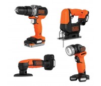 Набір із чотирьох акумуляторних електроінструментів BLACK+DECKER BDCK123S2S