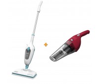 Парова щітка 5в1 Steam Mop + подарунок акумуляторний пилосос BLACK+DECKER FSMH13E5+NVB115WA