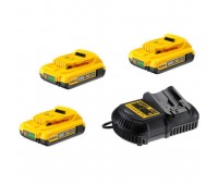 Зарядний пристрій та 3 акумулятори DCB183 2Ач DeWALT DCB105D3 Зарядний пристрій та 3 акумулятори DCB183 2Ач DeWALT DCB105D3