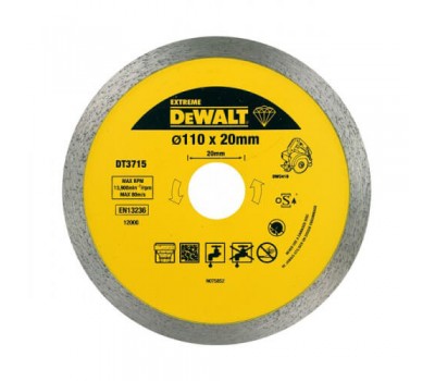 Диск алмазний 110х8мм для плиткорізу DWC410 DeWALT DT3715