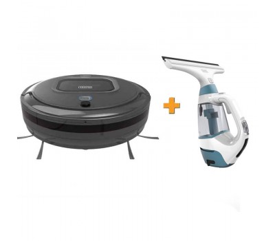 Робот-пилосос + подарунок пилосос для миття вікон BLACK+DECKER RVA425B+WW100 Робот-пилосос + подарунок пилосос для миття вікон BLACK+DECKER RVA425B+WW100