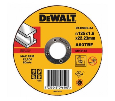 Коло відрізне по металу 125x1.6x22.23мм DeWALT DT42300 Коло відрізне по металу 125x1.6x22.23мм DeWALT DT42300